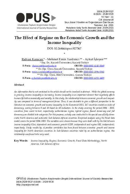(PDF) The Effect of Regime on the Economic Growth and the Income Inequality