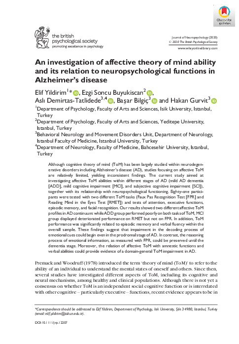 (PDF) An investigation of affective theory of mind ability and its ...