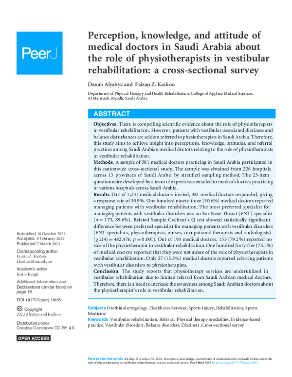 (PDF) Perception, knowledge, and attitude of medical doctors in Saudi ...