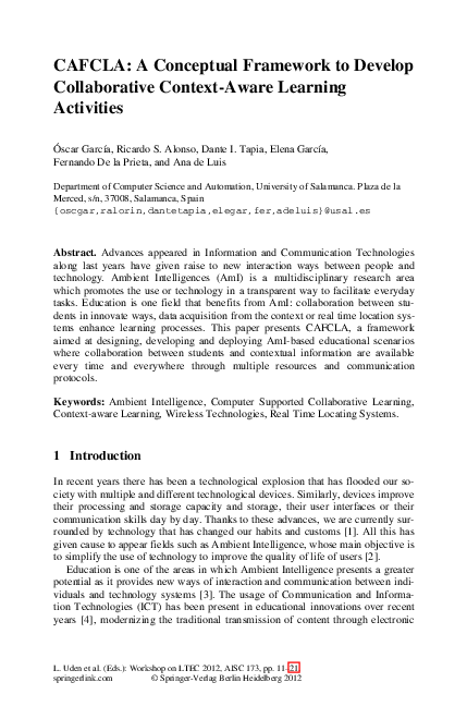 (PDF) CAFCLA: A Conceptual Framework to Develop Collaborative Context ...