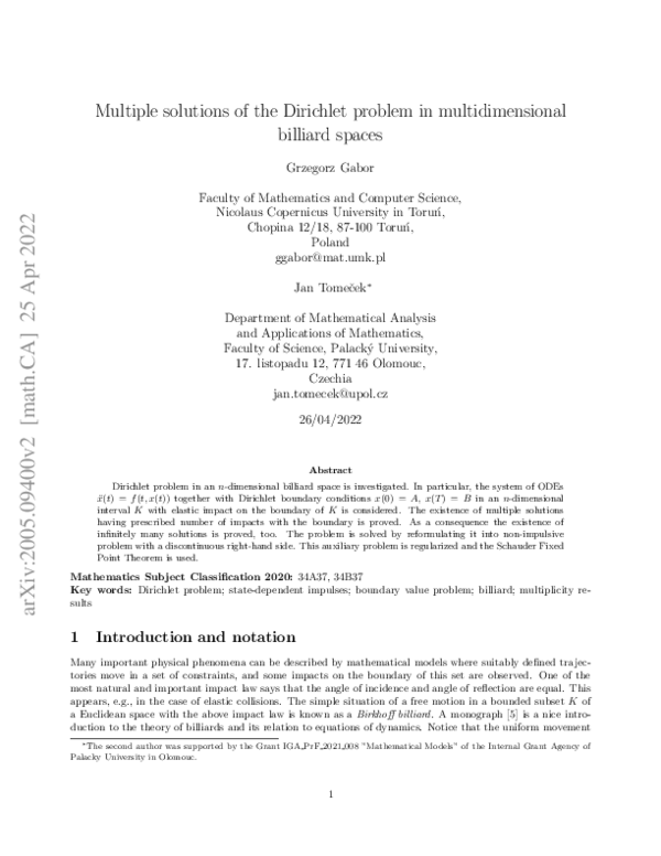 (PDF) Multiple solutions of the Dirichlet problem in multidimensional ...