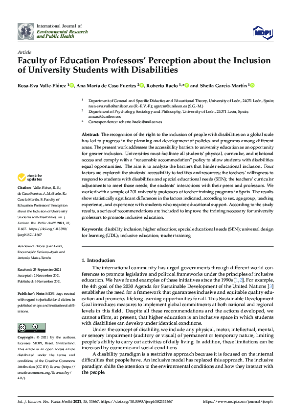 (PDF) Faculty of Education Professors’ Perception about the Inclusion ...