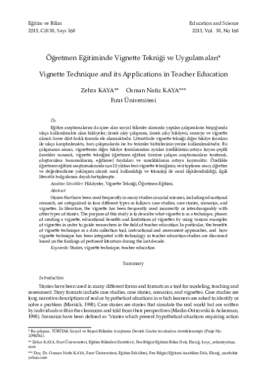 (PDF) Technique and its Applications in Teacher Education OSMAN NAFİZ KAYA Academia.edu
