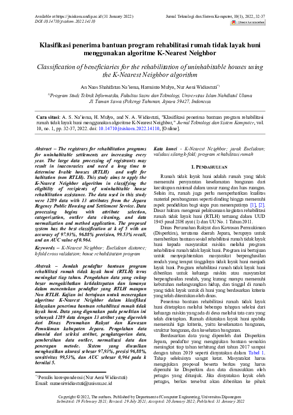 (PDF) Classification of beneficiaries for the rehabilitation of ...