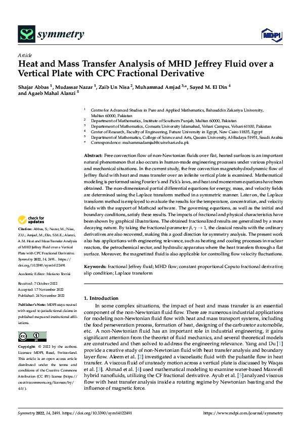 (PDF) Heat and Mass Transfer Analysis of MHD Jeffrey Fluid over a ...