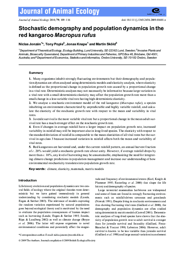 (PDF) Stochastic demography and population dynamics in the red ...