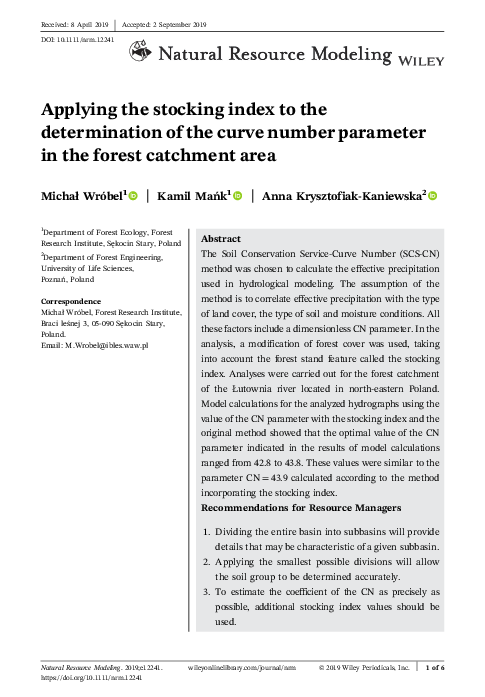 (PDF) Applying the stocking index to the determination of the curve ...