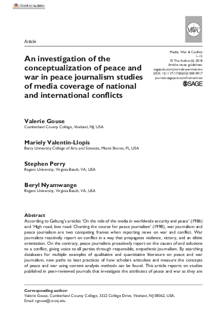 (PDF) An investigation of the conceptualization of peace and war in ...