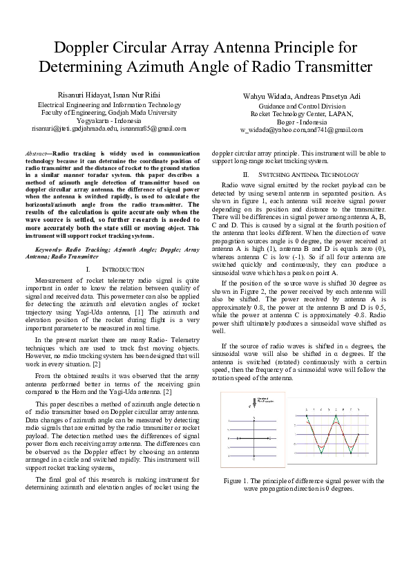 (PDF) Doppler circular array antenna principle for determining azimuth ...