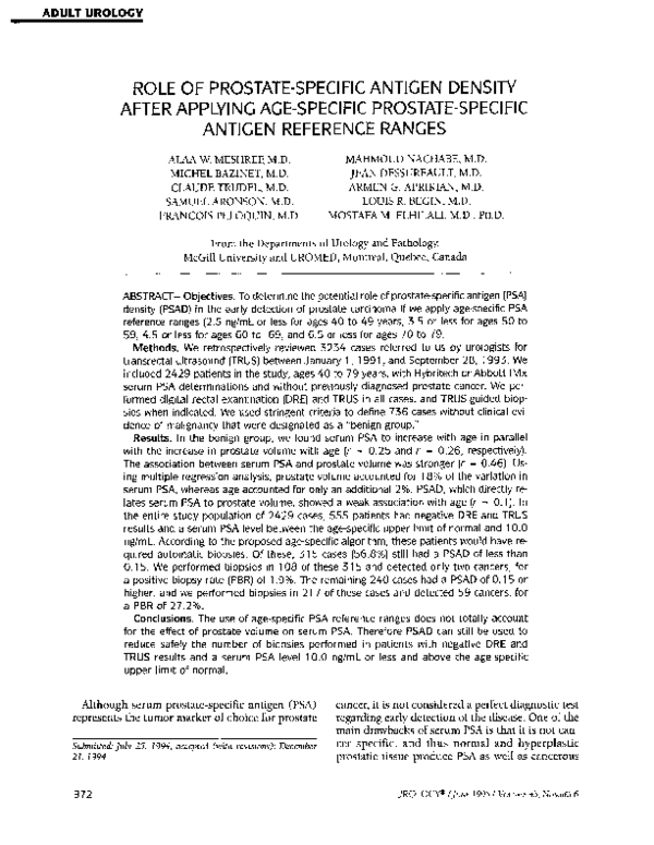 (PDF) Role of prostate-specific antigen density after applying age ...