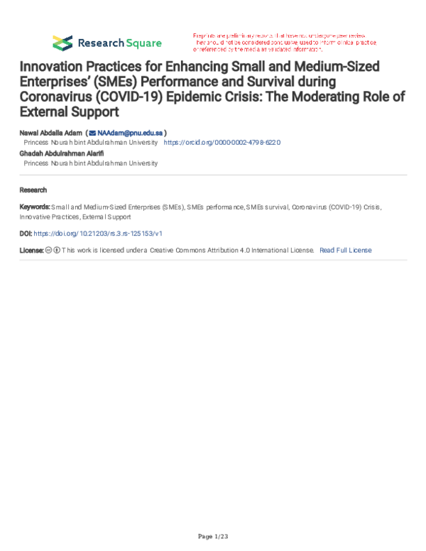 (PDF) Innovation Practices for Enhancing Small and Medium-Sized ...