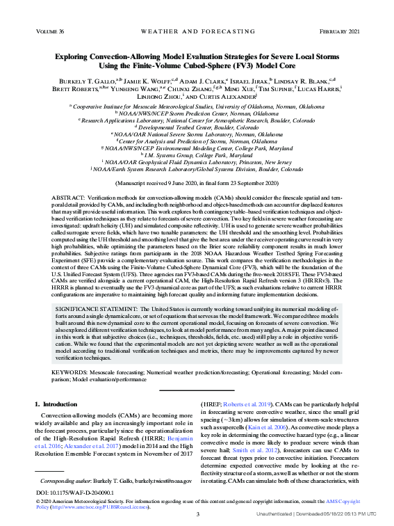 (PDF) Exploring Convection-Allowing Model Evaluation Strategies for ...