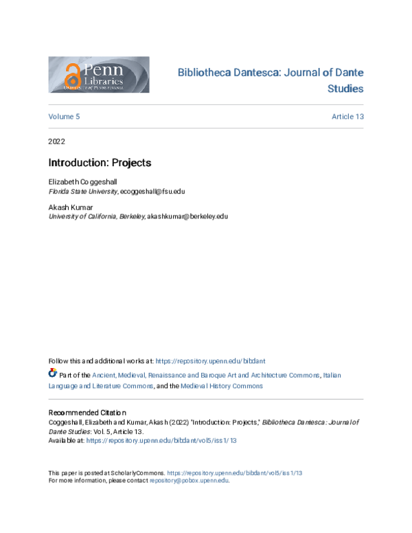 (PDF) Introduction: Projects