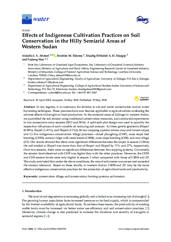 (PDF) Effects of Indigenous Cultivation Practices on Soil Conservation ...