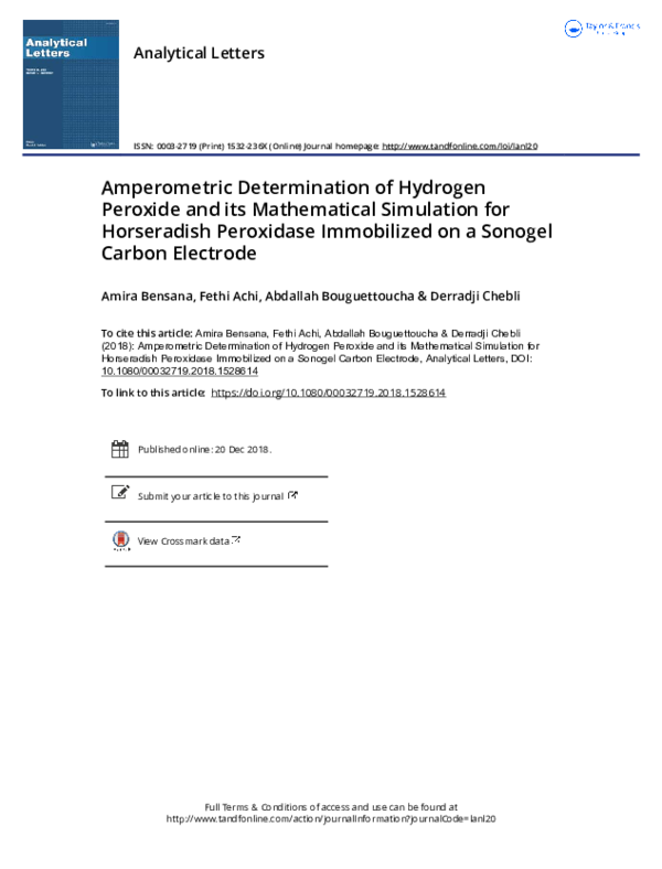 (PDF) Amperometric determination of hydrogen peroxide by direct and ...