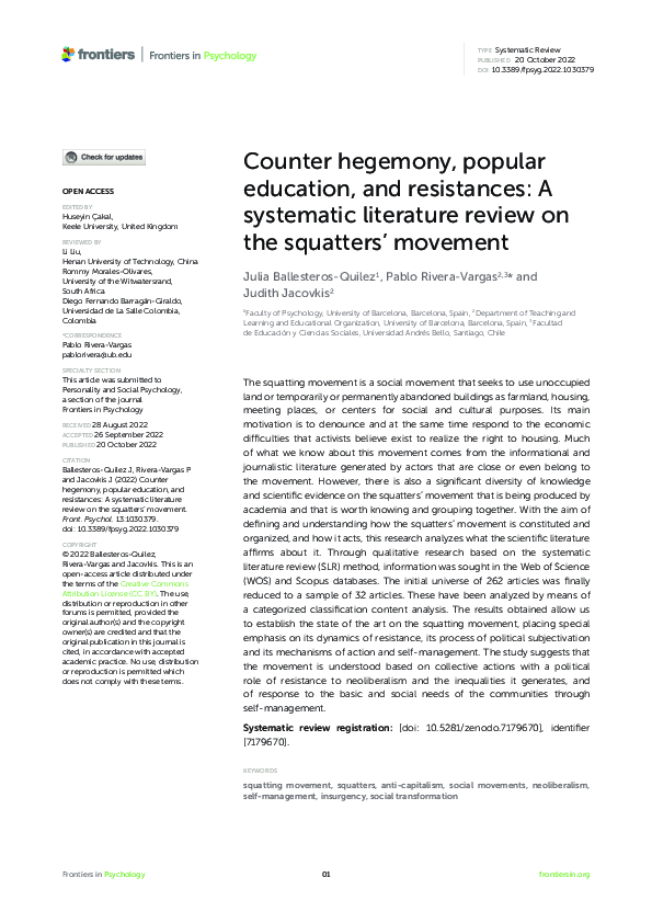 (PDF) Counter hegemony, popular education, and resistances: A ...