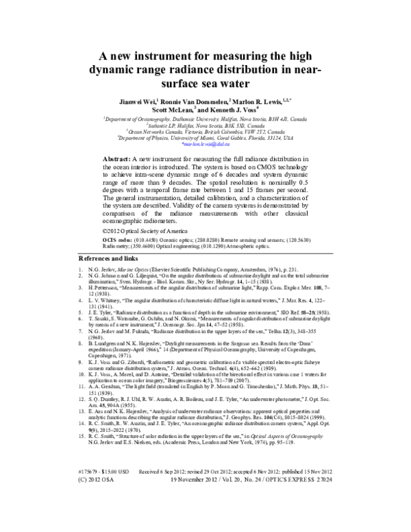 (PDF) A new instrument for measuring the high dynamic range radiance ...