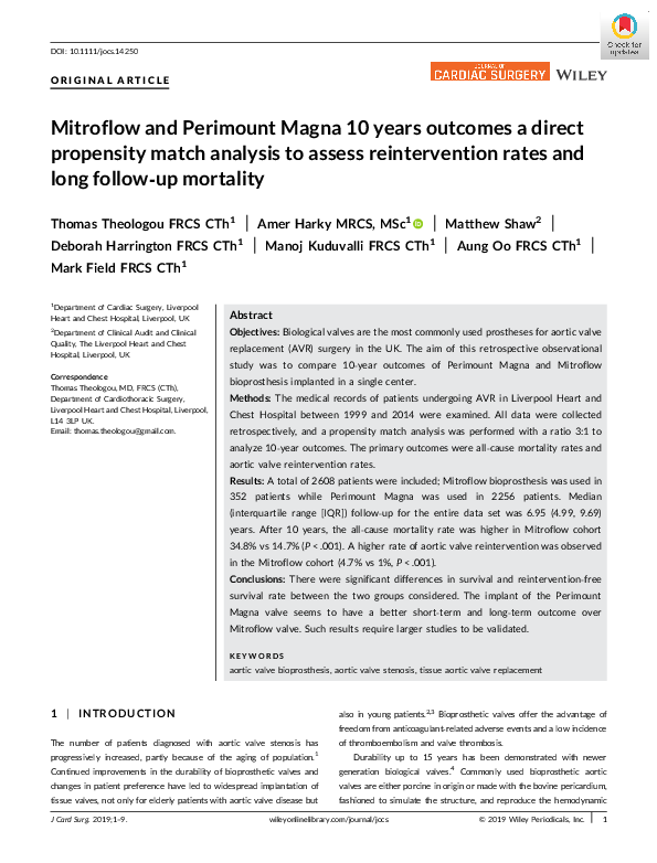 (PDF) Mitroflow and Perimount Magna 10 years outcomes a direct ...