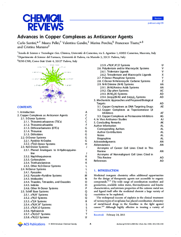 (PDF) Advances in Copper Complexes as Anticancer Agents