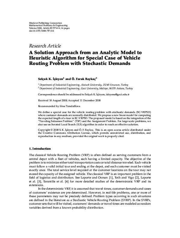 (PDF) A Solution Approach from an Analytic Model to Heuristic Algorithm ...