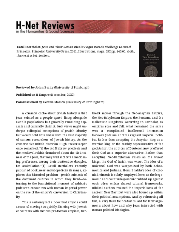 (PDF) Review of Katell Berthelot. 