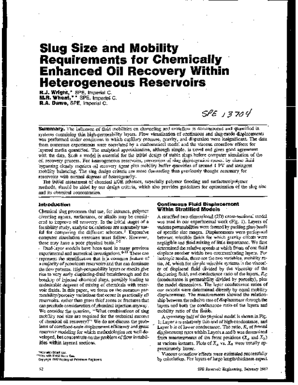 (PDF) Slug Size and Mobility Requirements for Chemically Enhanced Oil ...