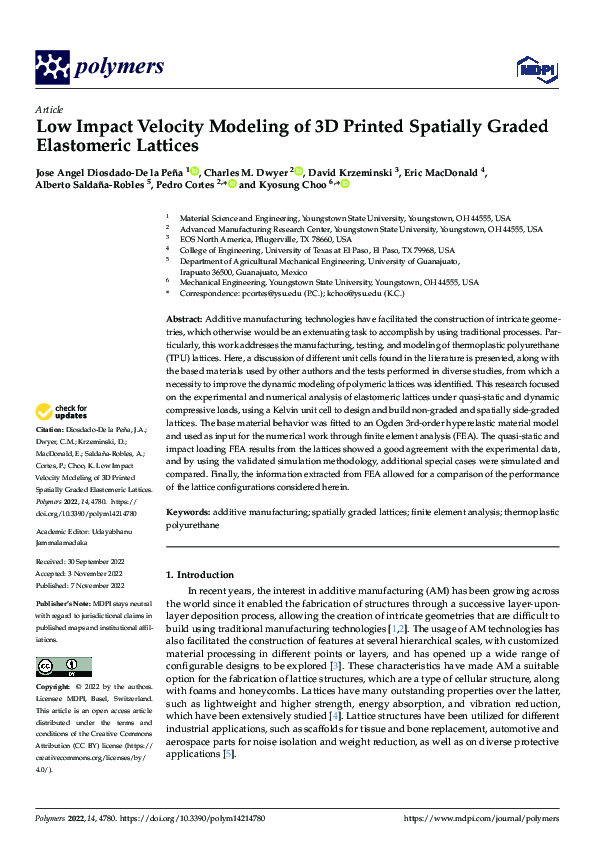 (PDF) Low Impact Velocity Modeling of 3D Printed Spatially Graded ...