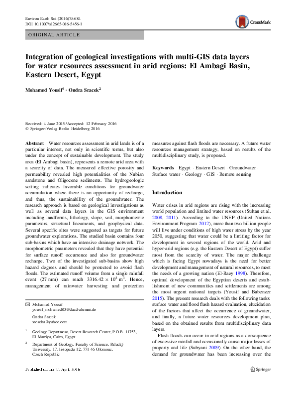 (PDF) Integration of geological investigations with multi-GIS data ...