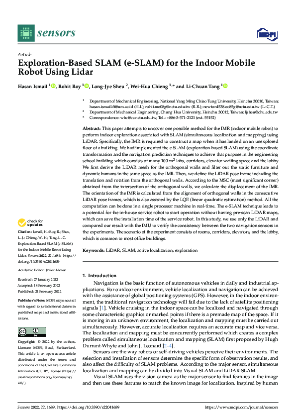 (PDF) Exploration-Based SLAM (e-SLAM) for the Indoor Mobile Robot Using ...
