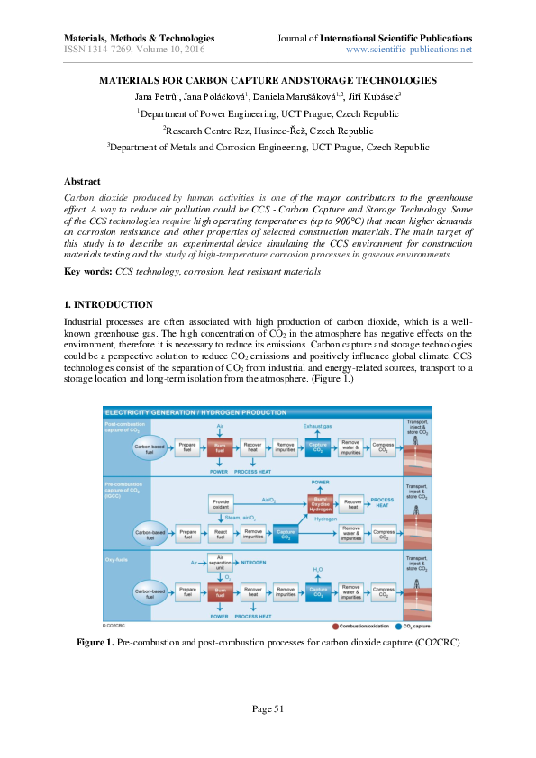 (PDF) For Carbon Capture and Storage Technologies
