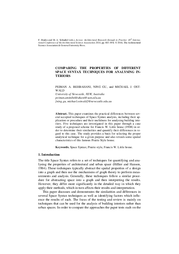 (PDF) Comparing the properties of different space syntax techniques for ...