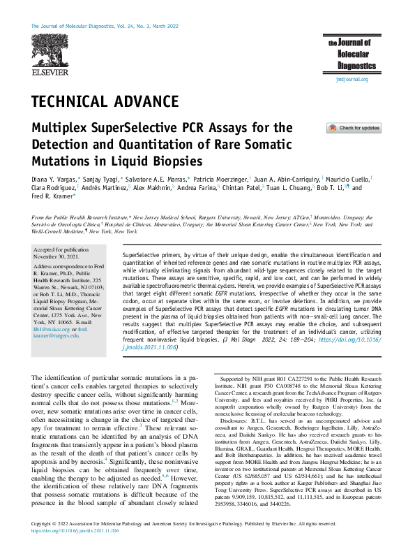 (PDF) Multiplex SuperSelective PCR Assays for the Detection and ...
