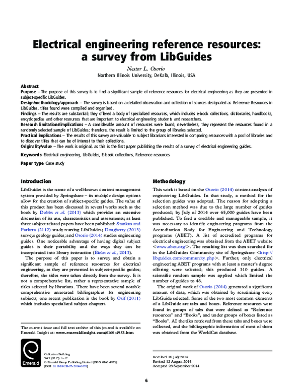 (PDF) Electrical engineering reference resources a survey from