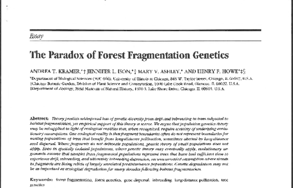 (PDF) The Paradox of Forest Fragmentation Genetics