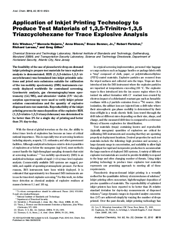 (PDF) Application of Inkjet Printing Technology to Produce Test ...