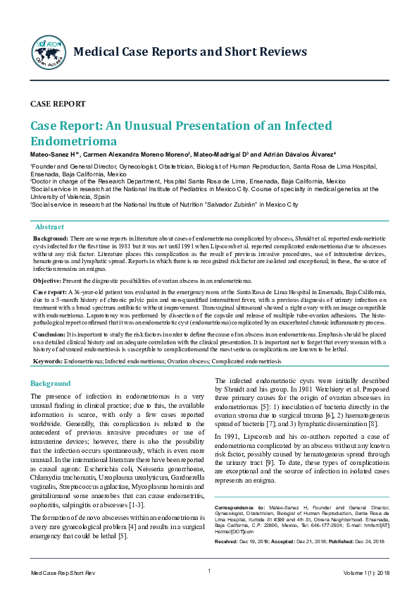 (PDF) Case Report : An Unusual Presentation of an Infected
