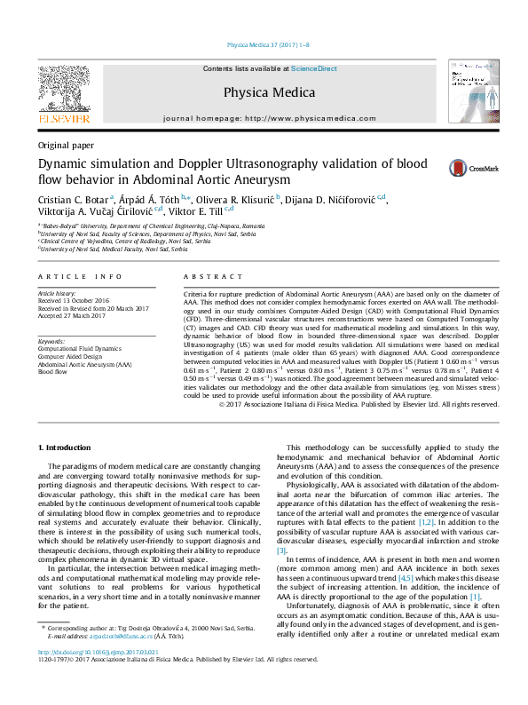 (PDF) Dynamic simulation and Doppler Ultrasonography validation of ...