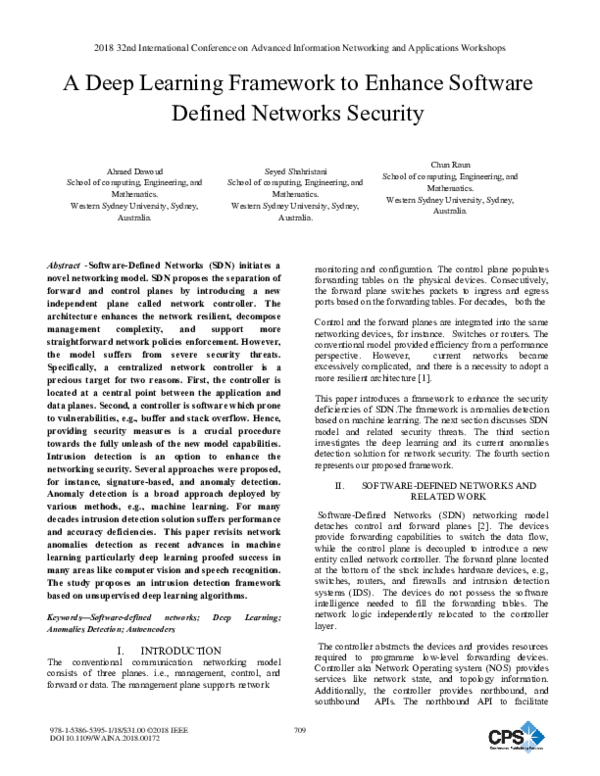 (PDF) A Deep Learning Framework to Enhance Software Defined Networks ...