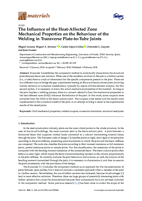 (PDF) The Influence of the Heat-Affected Zone Mechanical Properties on ...