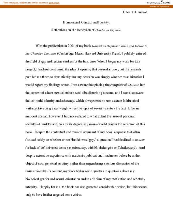 (PDF) Homosexual Context and Identity: Reflections on the Reception of ...