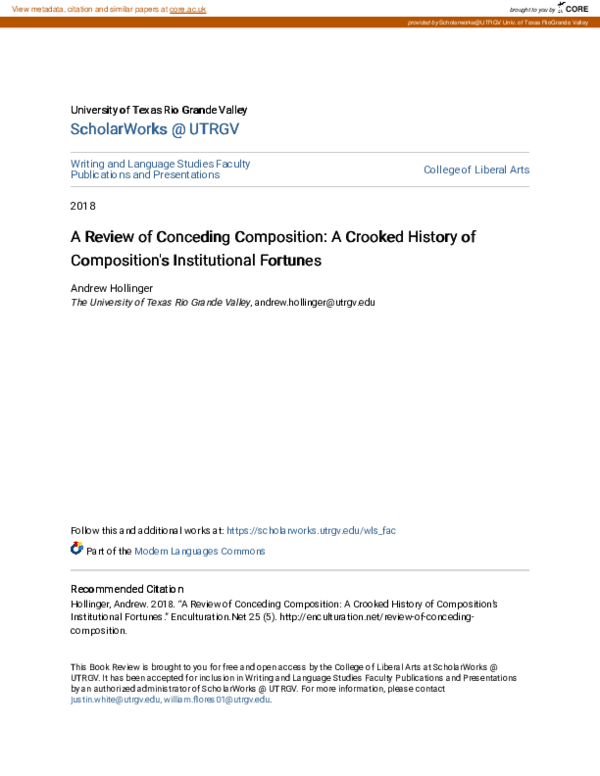 (PDF) A Review of Conceding Composition: A Crooked History of ...