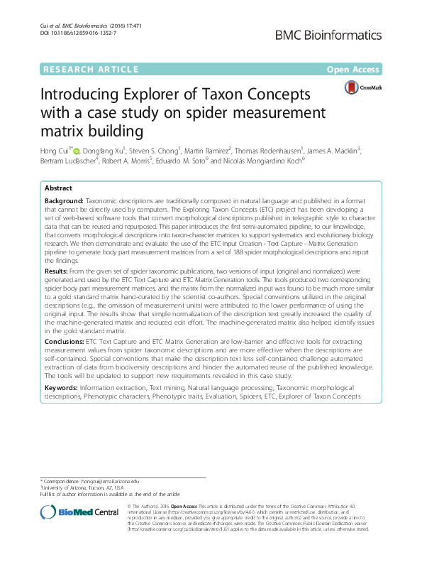 (PDF) Introducing Explorer of Taxon Concepts with a case study on ...