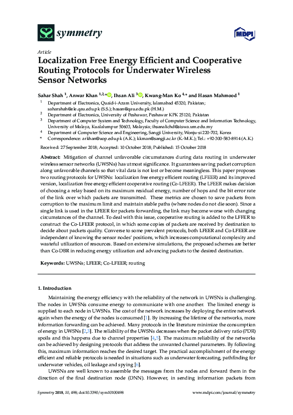 (PDF) Localization Free Energy Efficient and Cooperative Routing ...