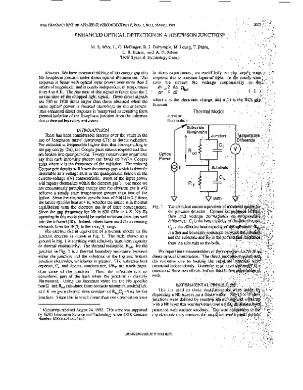 (PDF) Enhanced optical detection in a Josephson junction