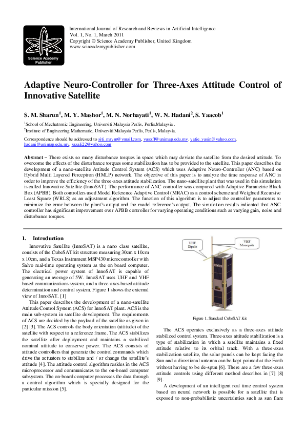 (PDF) Adaptive Neuro-Controller for three-axes attitude control of ...