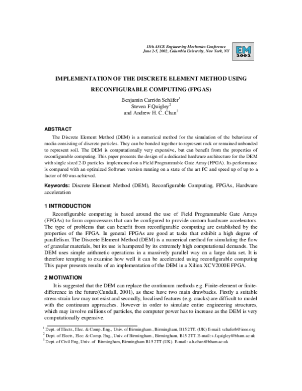 (PDF) Implementation of The Discrete Element Method Using ...