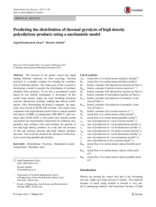 (PDF) Predicting the distribution of thermal pyrolysis of high density ...