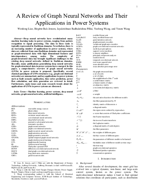 (PDF) A Review of Graph Neural Networks and Their Applications in Power ...
