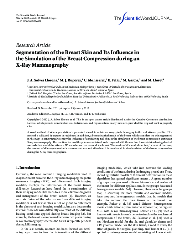 (PDF) Segmentation of the Breast Skin and Its Influence in the ...