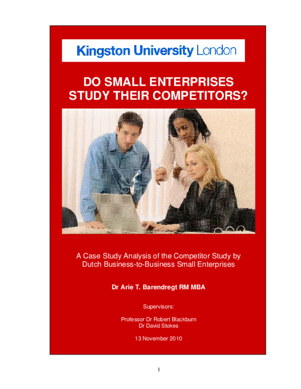 (PDF) Do small enterprises study their competitors? A case study ...